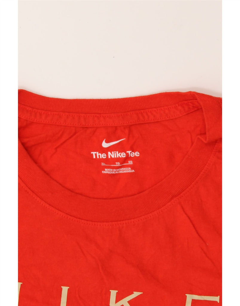 NIKE Mens Graphic T-Shirt Top XL Orange Cotton Vintage Nike and Second-Hand Nike from Messina Hembry 