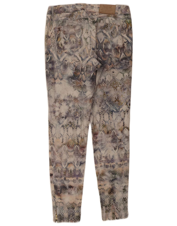 Zara Womens Slim Chino Trousers Medium W28 L27 Multicoloured Animal Print