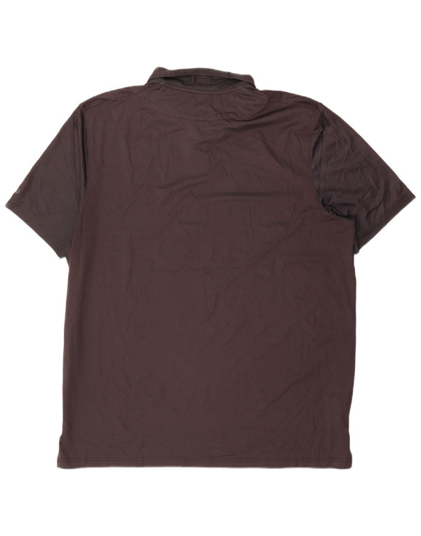 Oakley Mens Polo Shirt 2XL Black Striped Polyester