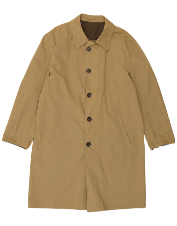 Ermenegildo Zegna Mens Soft Reversible Overcoat IT 54 2XL Khaki Polyester