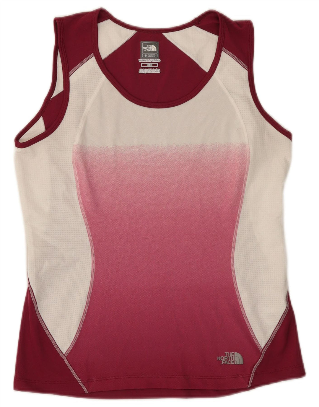 The North Face Womens Vest Top UK 12 Medium Burgundy Colourblock Polyester