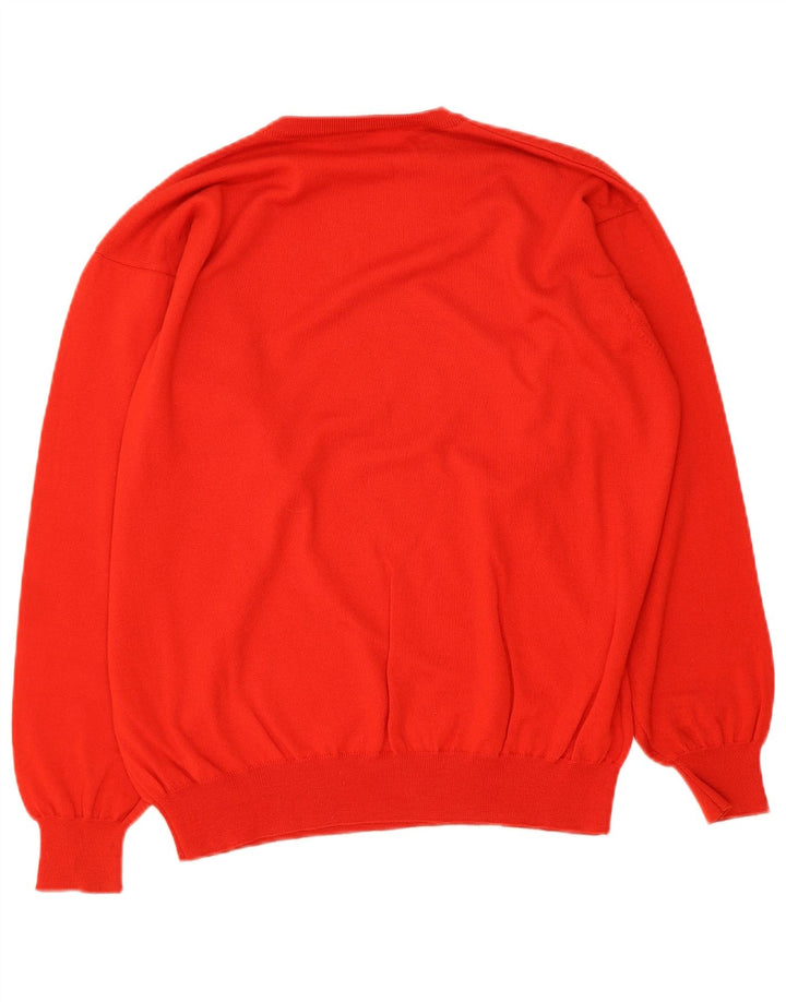 TARDINI Mens Crew Neck Jumper Sweater XL Red Wool