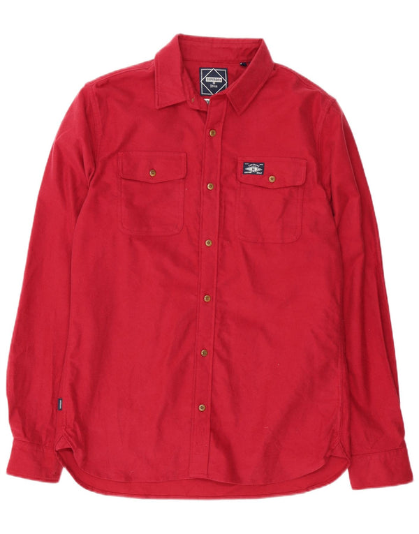 Superdry Mens Shirt Medium Red Cotton