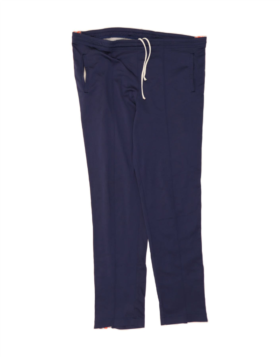 ASICS Mens Graphic Tracksuit Trousers Large Navy Blue Colourblock Vintage Asics and Second-Hand Asics from Messina Hembry 
