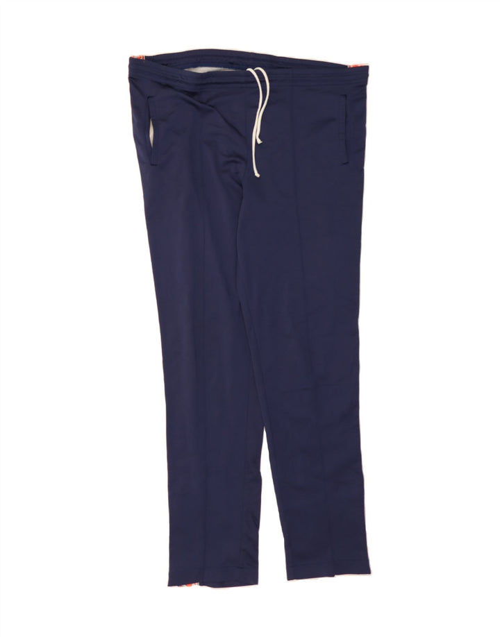 ASICS Mens Graphic Tracksuit Trousers Large Navy Blue Colourblock Vintage Asics and Second-Hand Asics from Messina Hembry 