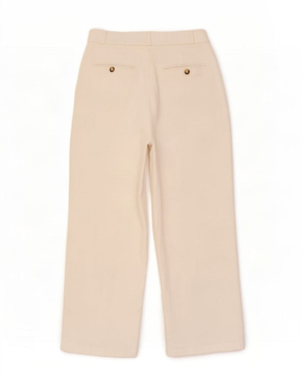 Zara Womens Wide Leg Chino Trousers Small W26 L27 White
