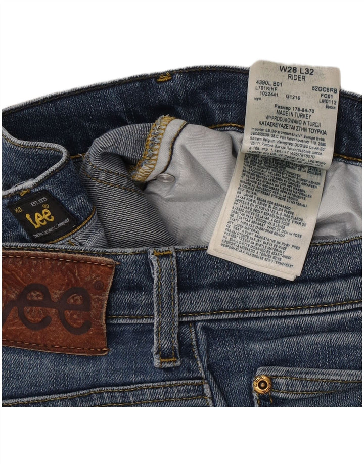 Lee Womens Rider Slim Jeans W28 L32 Blue Cotton
