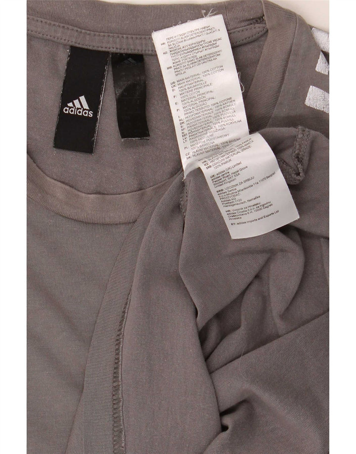 Adidas Mens T-Shirt Top Medium Grey Cotton