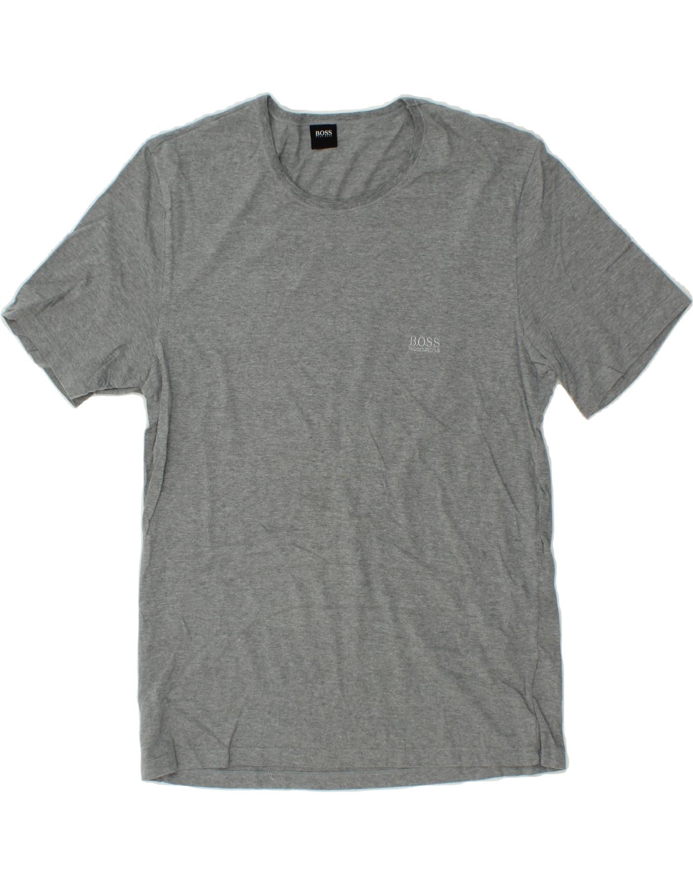 HUGO BOSS Mens T-Shirt Top Medium Grey Cotton Vintage Second