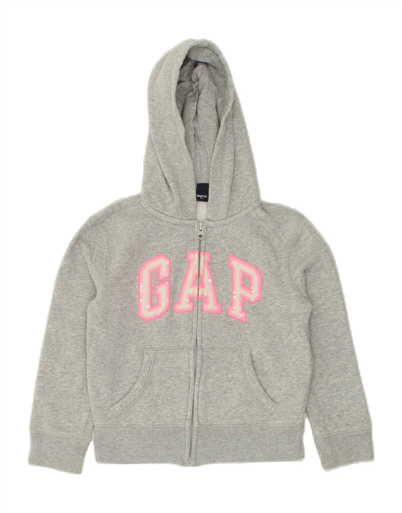 GAP Girls Graphic Zip Hoodie Sweater 6-7 Years Grey Cotton | Vintage Gap | Thrift | Second-Hand Gap | Used Clothing | Messina Hembry 