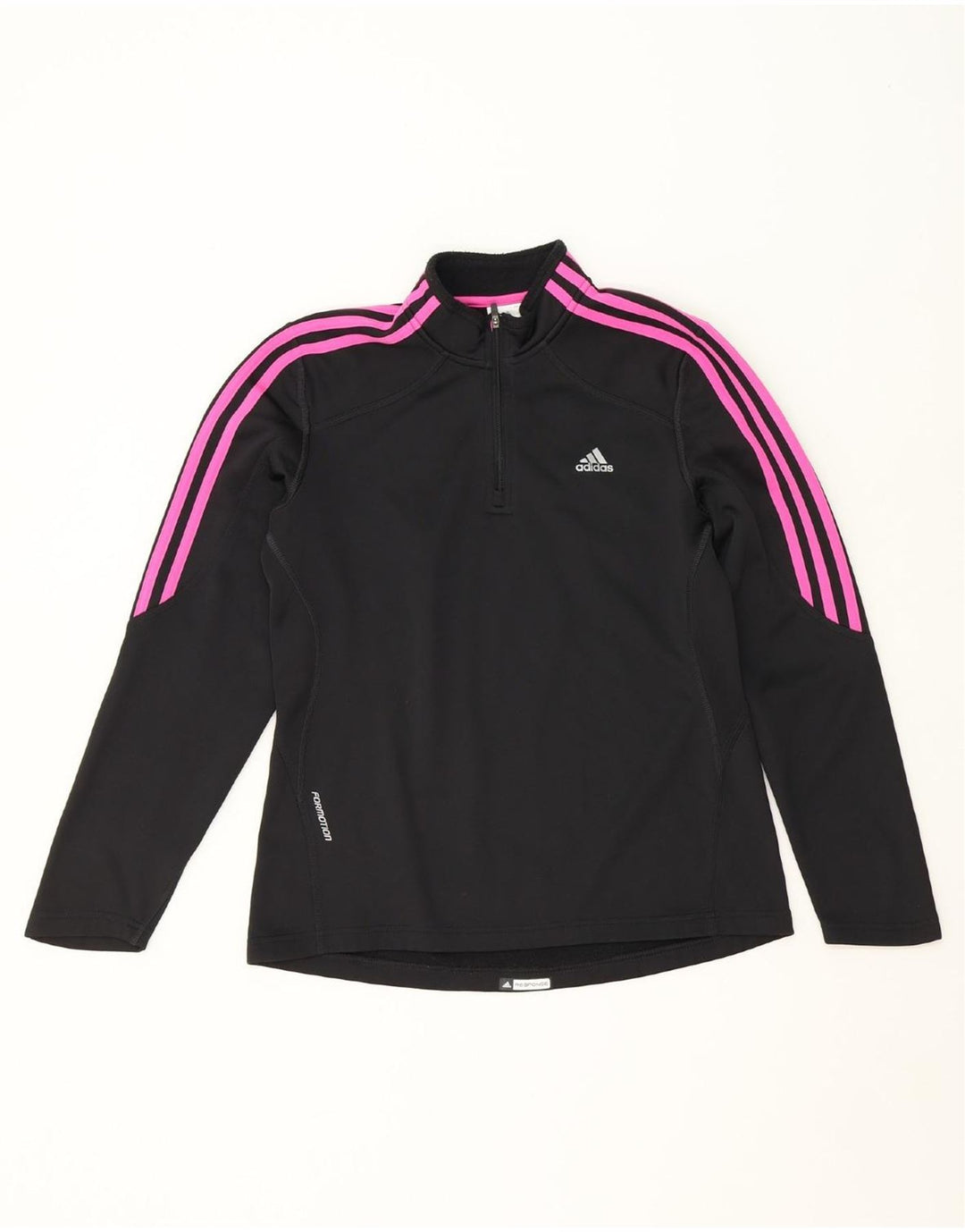 ADIDAS Womens Climawarm Zip Neck Pullover Tracksuit Top UK 14 Medium Black Vintage Adidas and Second-Hand Adidas from Messina Hembry 