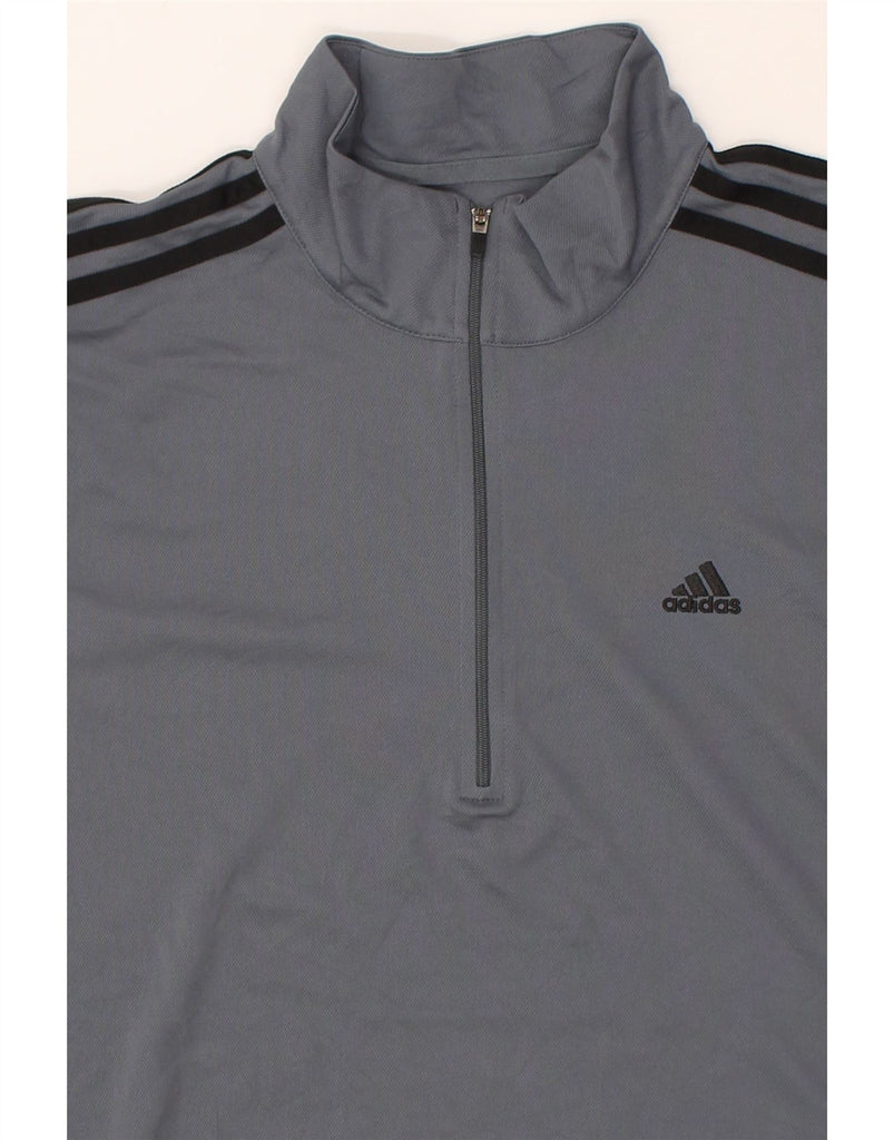 ADIDAS Mens Zip Neck Pullover Tracksuit Top Small Grey Polyester | Vintage Adidas | Thrift | Second-Hand Adidas | Used Clothing | Messina Hembry 