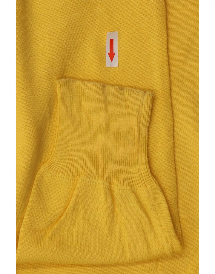 Sergio Tacchini Mens Zip Neck Jumper Sweater Large Yellow Cotton