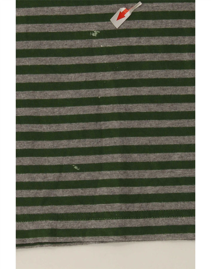 Boden Mens Top Long Sleeve Small Green Striped Cotton
