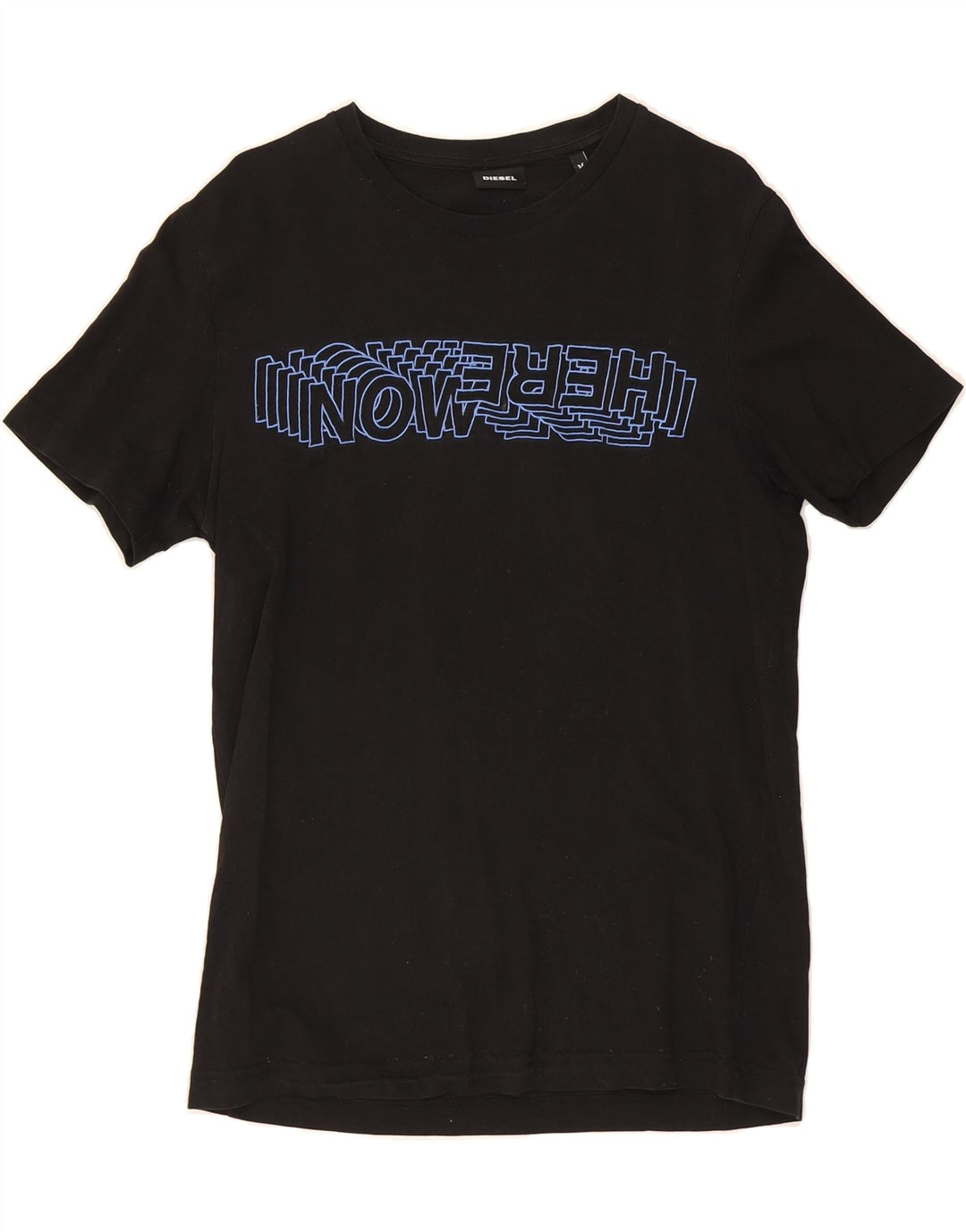 DIESEL Womens Graphic T-Shirt Top UK 14 Medium Black Cotton Vintage Diesel and Second-Hand Diesel from Messina Hembry 
