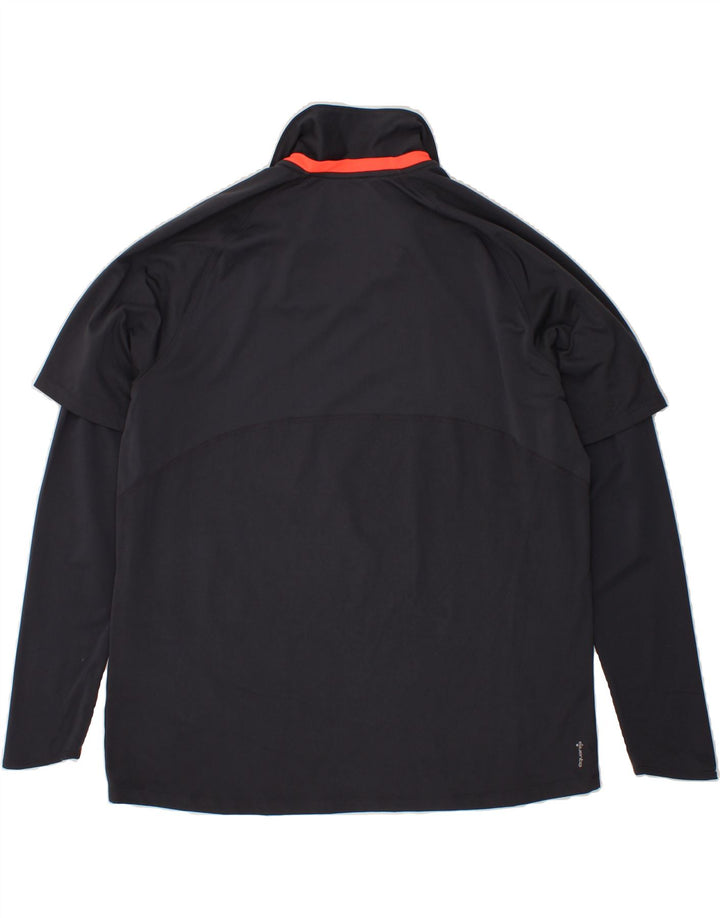 VINTAGE Mens Top Long Sleeve 2XL Grey Colourblock Polyester Vintage Vintage and Second-Hand Vintage from Messina Hembry 