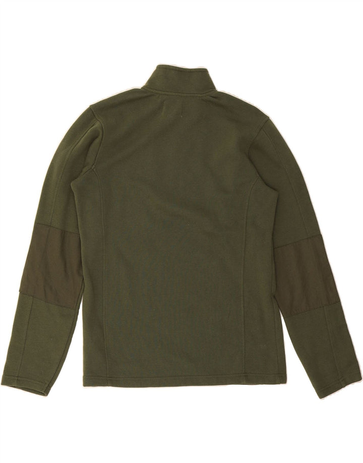 MOUNTAIN WAREHOUSE Mens Zip Neck Sweatshirt Jumper XS Khaki Cotton Vintage Mountain Warehouse and Second-Hand Mountain Warehouse from Messina Hembry 