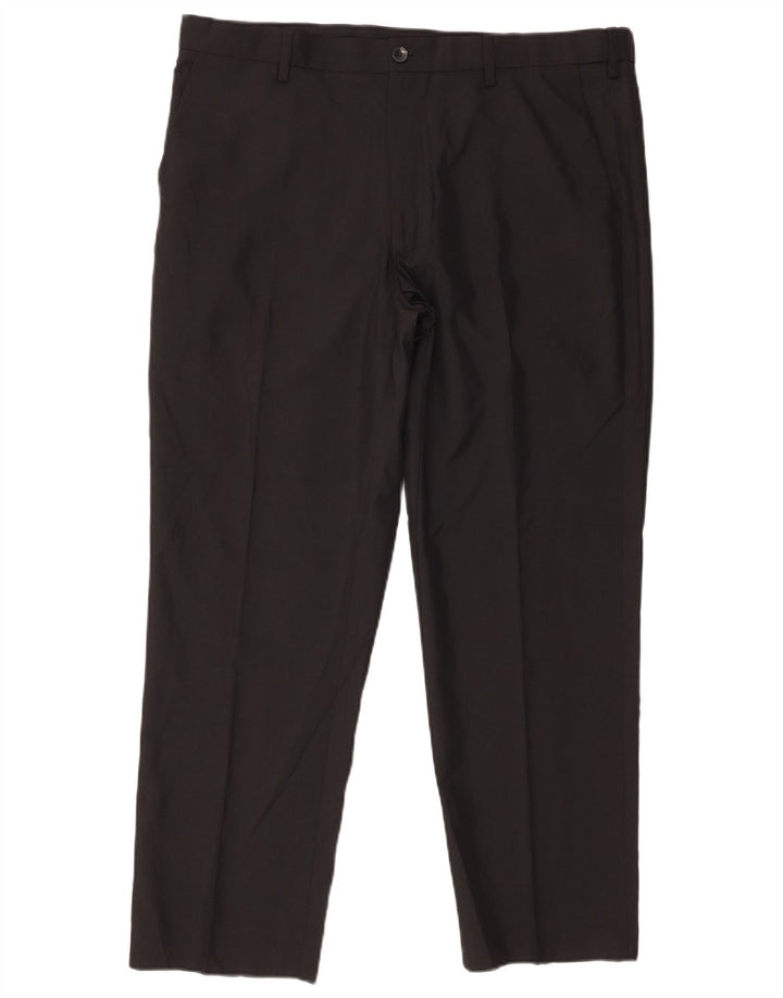 Marks & Spencer Mens Regular Fit Chino Trousers W38 L29 Black Polyester