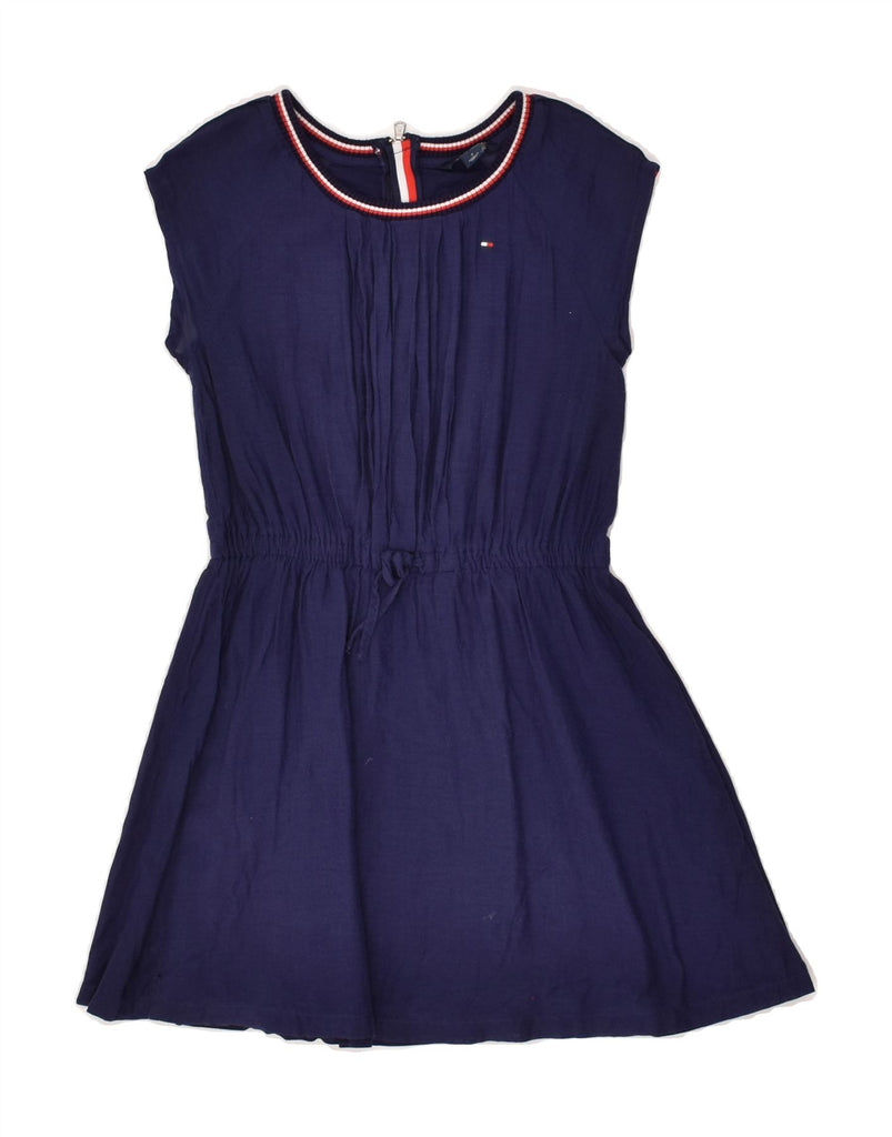 TOMMY HILFIGER Girls Sleeveless Basic Dress 6-7 Years Navy Blue Viscose | Vintage Tommy Hilfiger | Thrift | Second-Hand Tommy Hilfiger | Used Clothing | Messina Hembry 