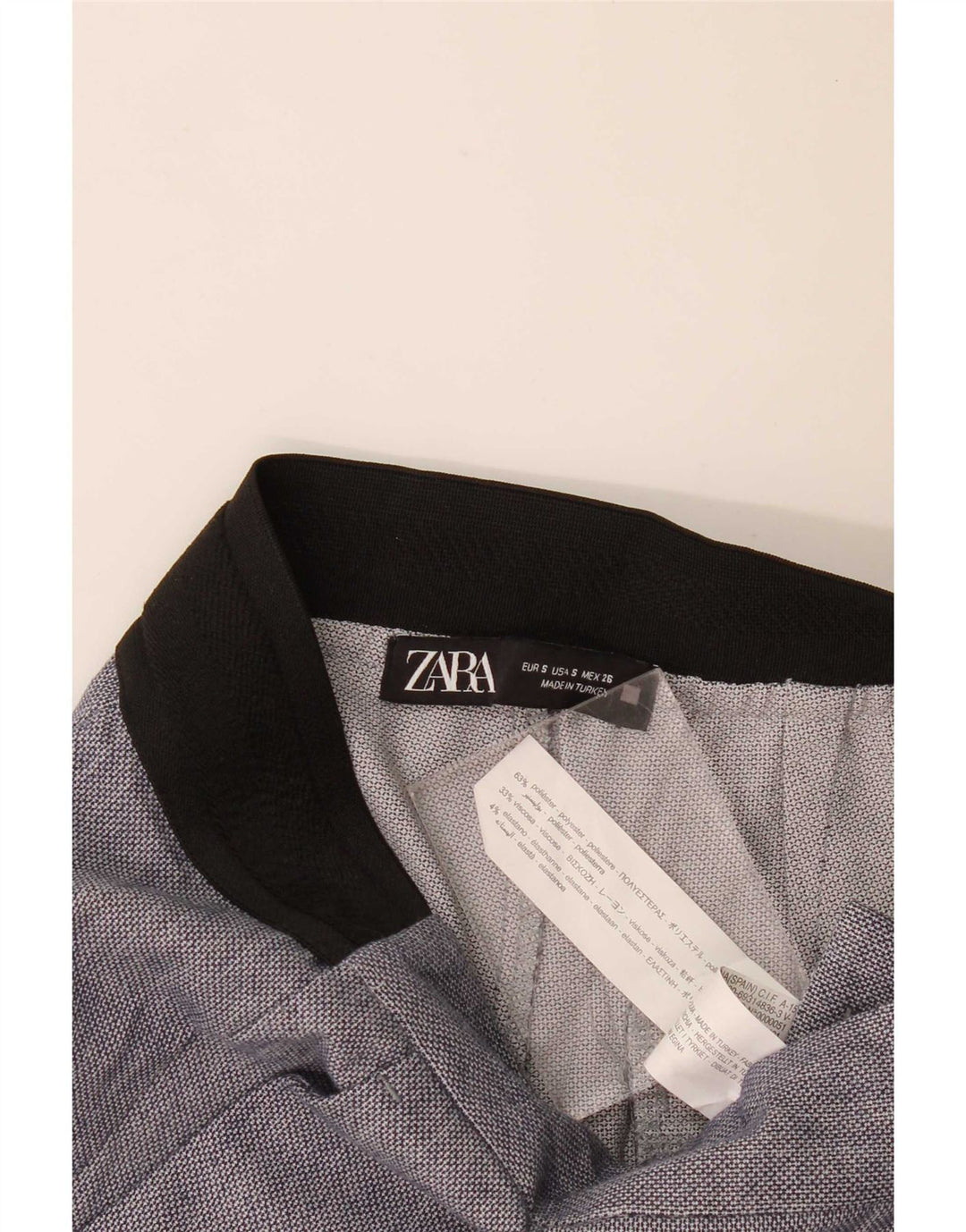 Zara Womens Slim Chino Trousers Small W27 L28 Blue Polyester