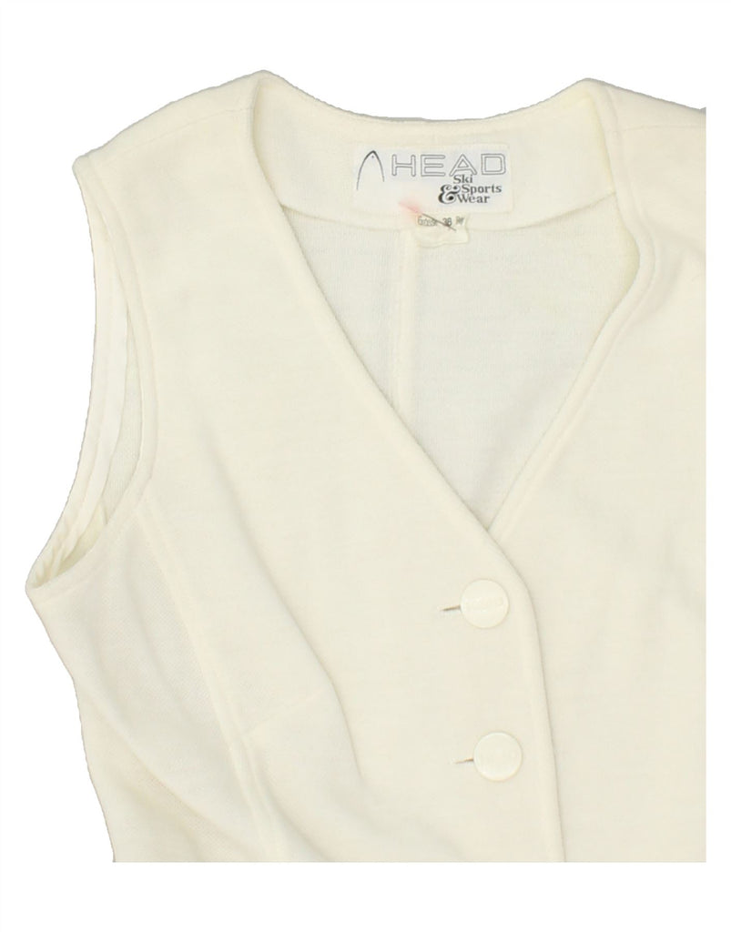 VINTAGE Womens 5 Button Sleeveless Blazer Jacket IT 36 XS White | Vintage Vintage | Thrift | Second-Hand Vintage | Used Clothing | Messina Hembry 