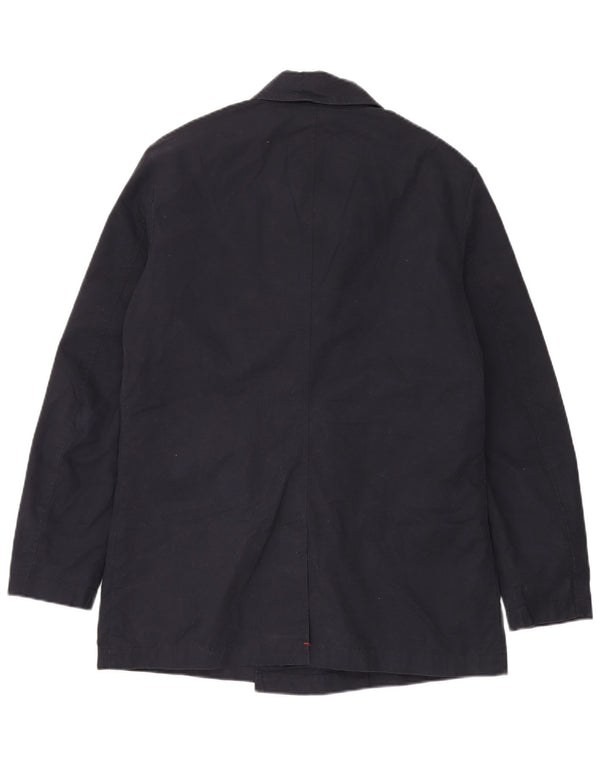 Superdry Mens Pea Coat UK 40 Large Navy Blue Cotton