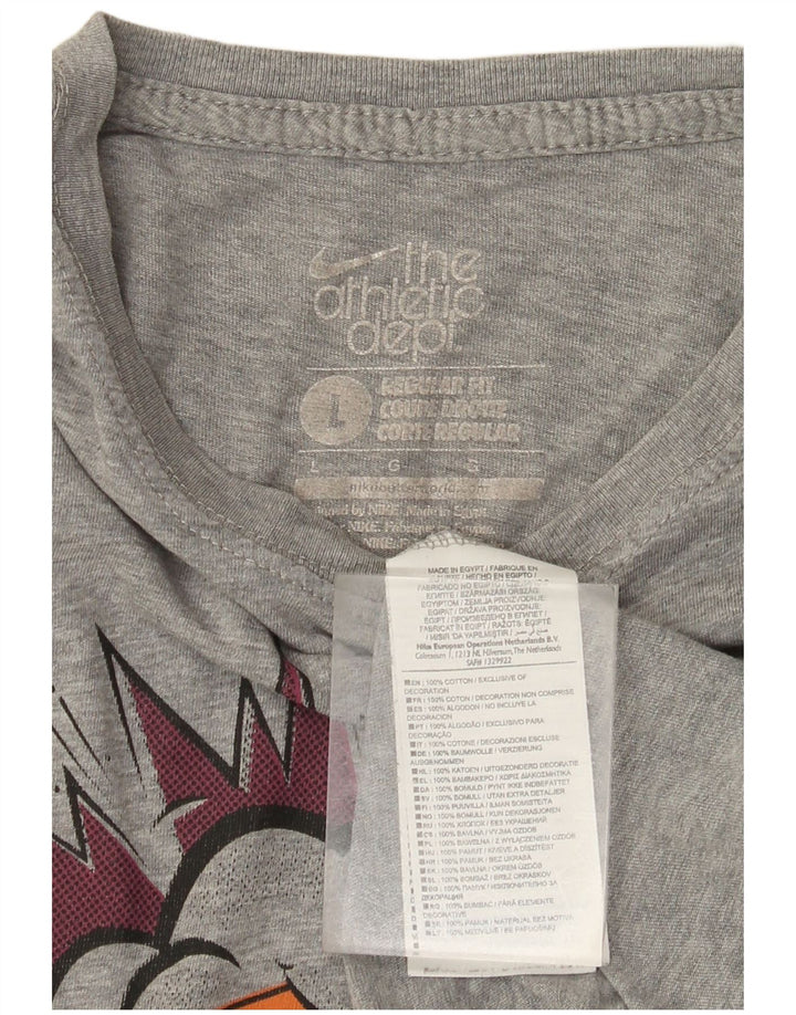 Nike Mens Regular Fit Graphic T-Shirt Top Large Grey Flecked Cotton