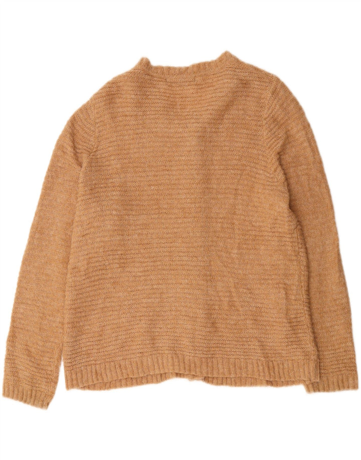 Marks & Spencer Womens Cardigan Sweater UK 18 XL Beige Striped Polyamide