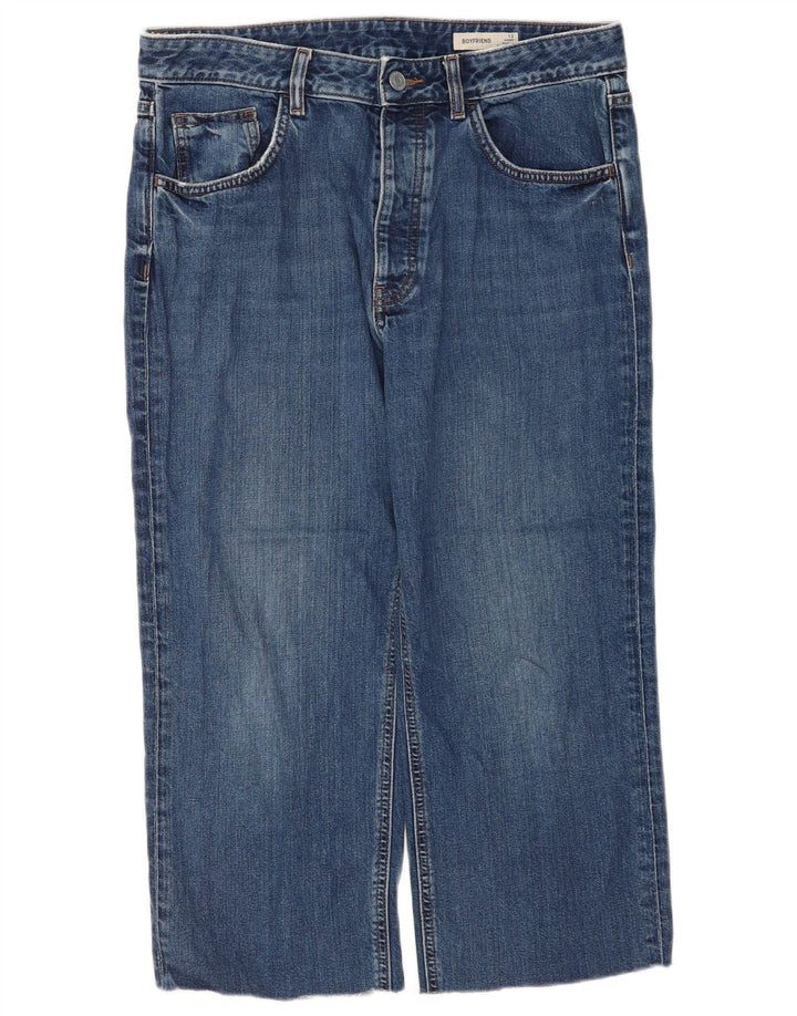Marks & Spencer Womens Boyfriend Capri Jeans UK 12 Medium W32 L22 Blue