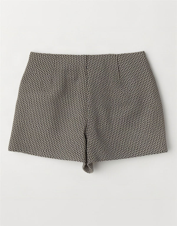Zara Womens High Waist Hot Pants Large W30 Beige Geometric