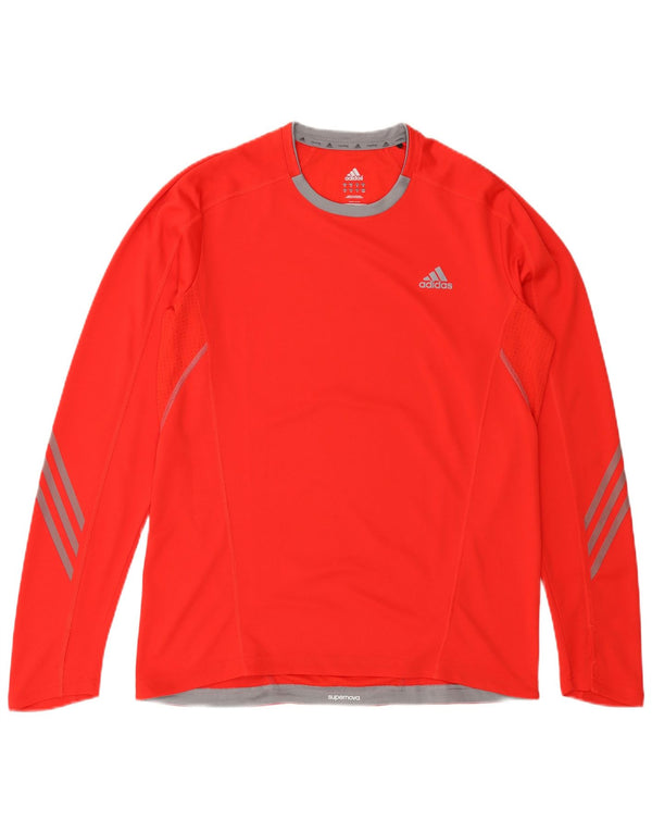 ADIDAS Mens Climalite Top Long Sleeve Medium Red Polyester