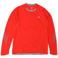ADIDAS Mens Climalite Top Long Sleeve Medium Red Polyester