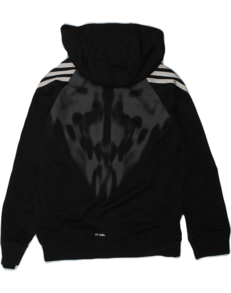 ADIDAS Boys Graphic Zip Hoodie Sweater 7-8 Years Black Polyester | Vintage Adidas | Thrift | Second-Hand Adidas | Used Clothing | Messina Hembry 