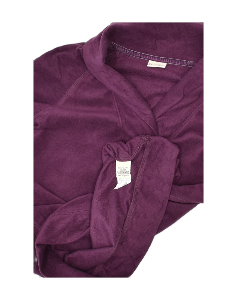 L.L.BEAN Womens Shawl Neck Fleece Jumper UK 6 XS Purple Polyester | Vintage | Thrift | Second-Hand | Used Clothing | Messina Hembry 