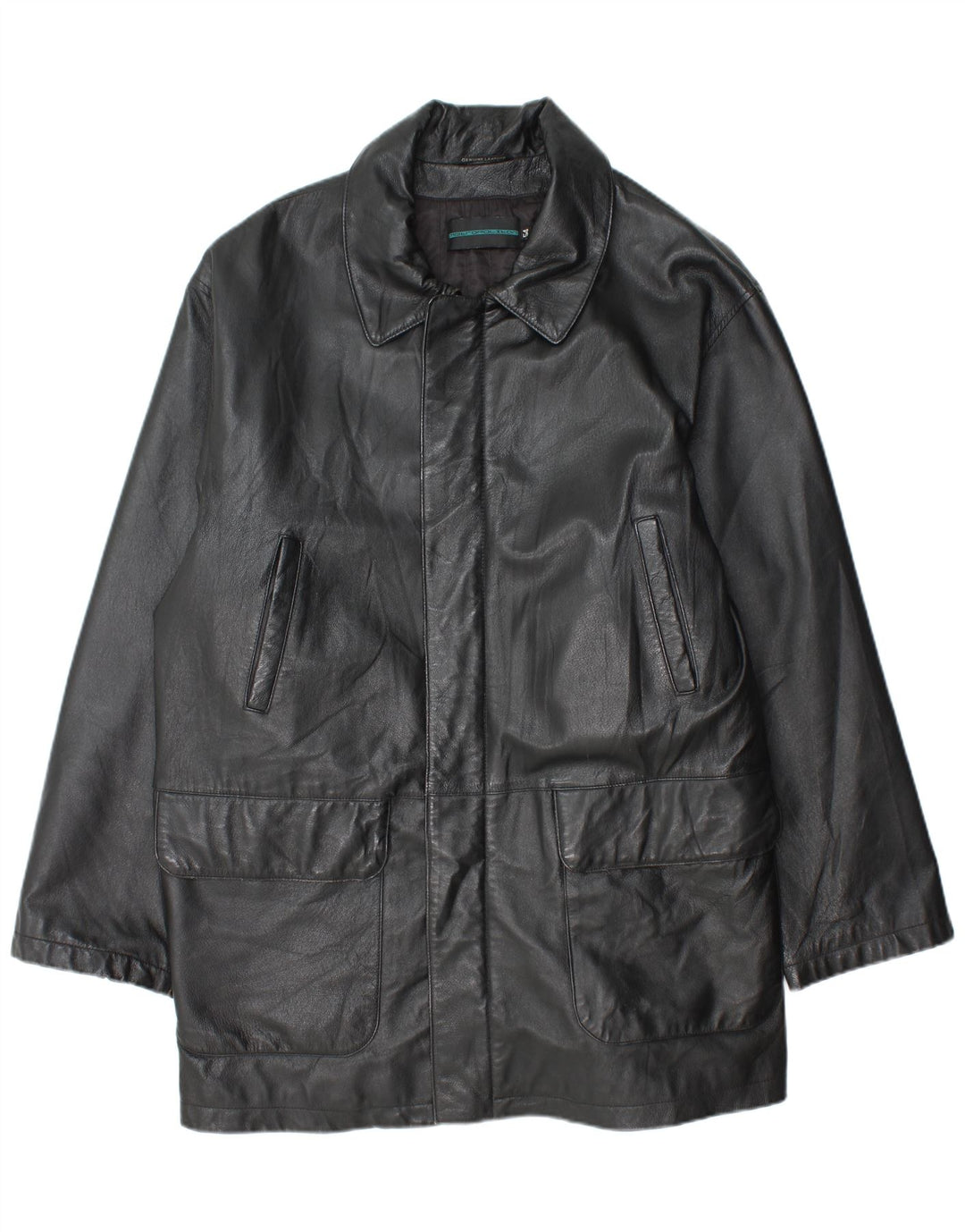 Metropolitan Mens Leather Jacket EU 54 2XL Black Leather
