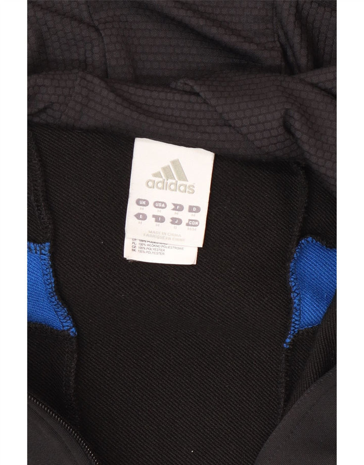 Adidas Mens Zip Hoodie Sweater Medium Black Polyester Sports