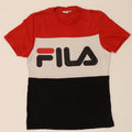 FILA Mens Graphic T-Shirt Top Small Multicoloured Colourblock Vintage Fila and Second-Hand Fila from Messina Hembry 