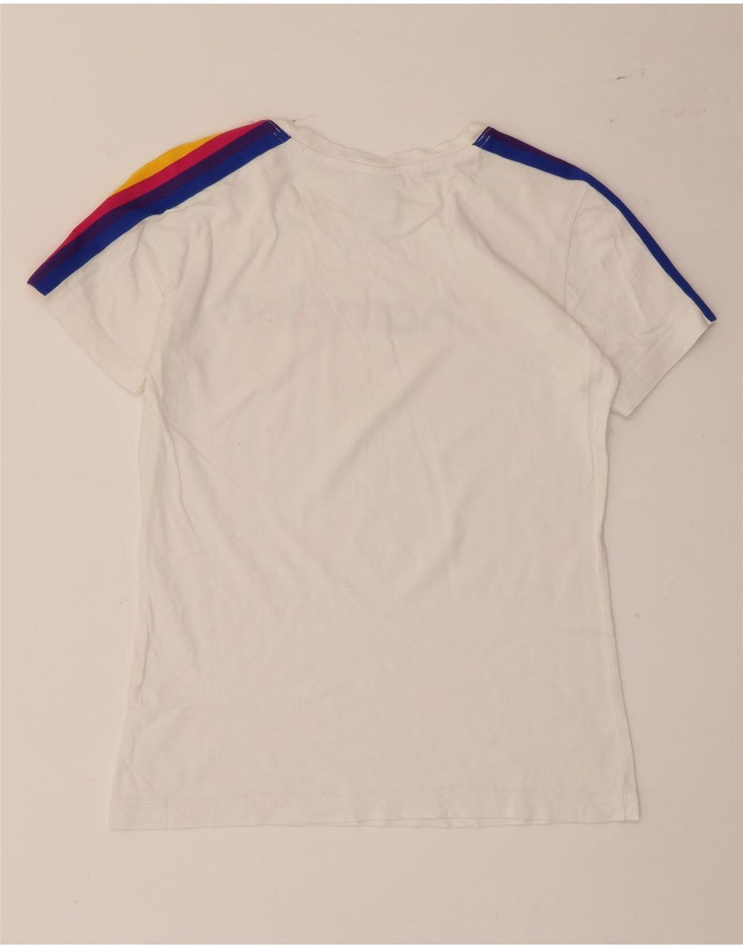 Champion Womens Graphic T-Shirt Top UK 12 Medium White Striped