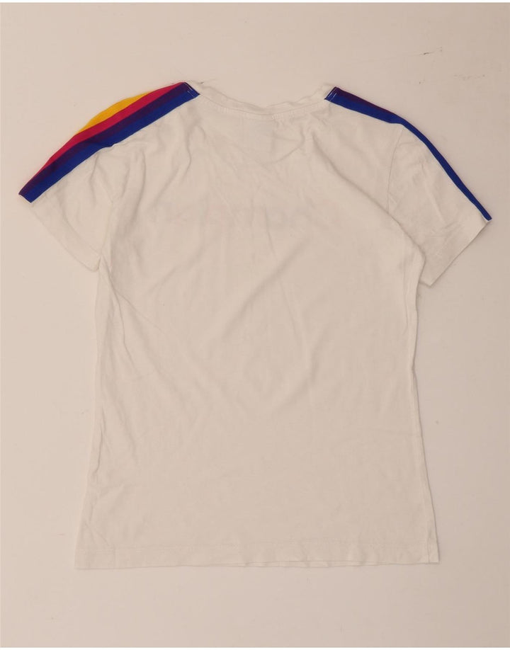 Champion Womens Graphic T-Shirt Top UK 12 Medium White Striped
