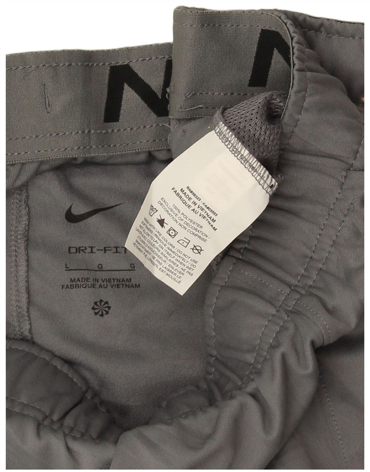 Nike Mens Dri Fit Tracksuit Trousers Joggers Large Grey Polyester