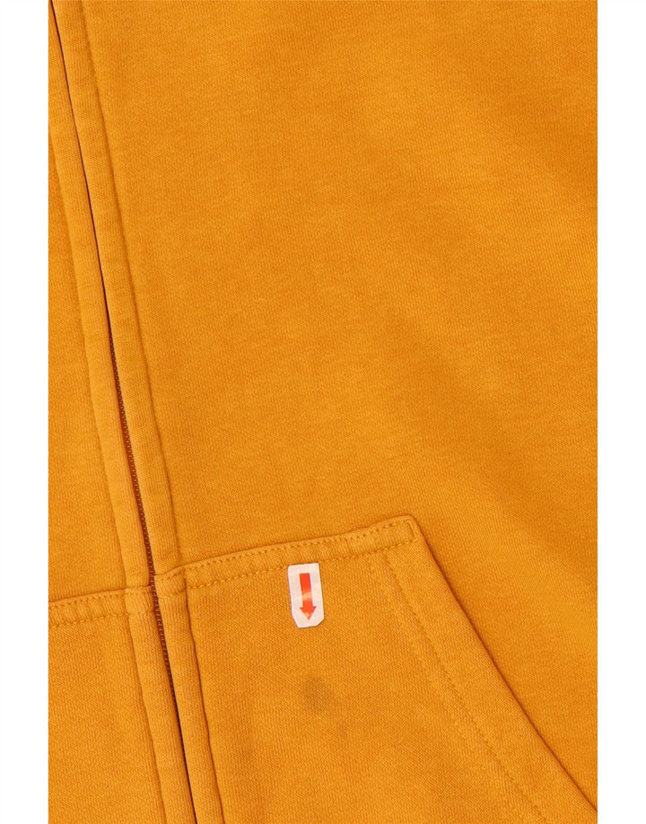 Champion Mens Graphic Zip Hoodie Sweater Small Yellow Cotton