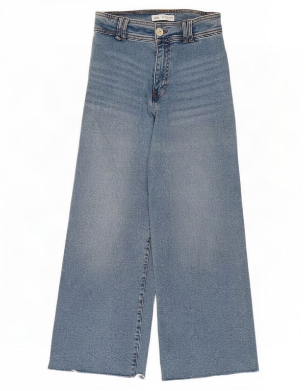 Zara Girls Wide Leg Jeans 11-12 Years W26 L25 Blue