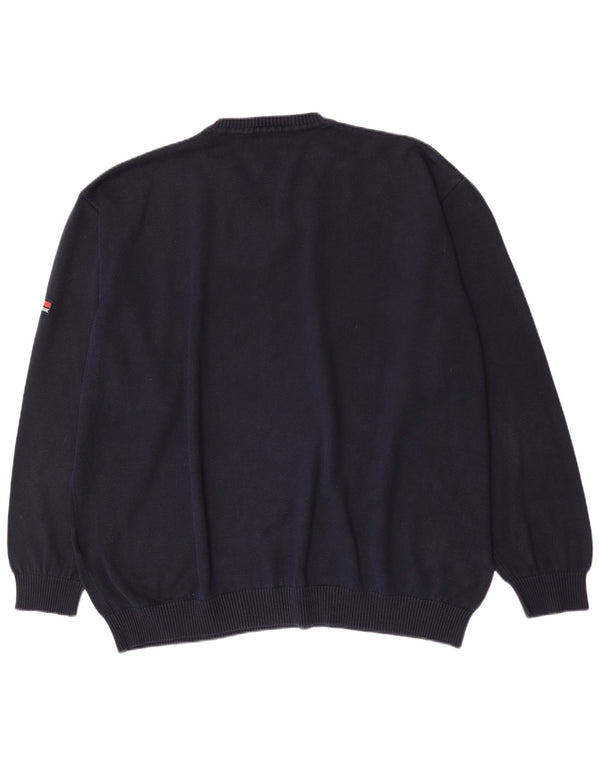 Navigare Mens V-Neck Jumper Sweater 5XL Navy Blue Cotton