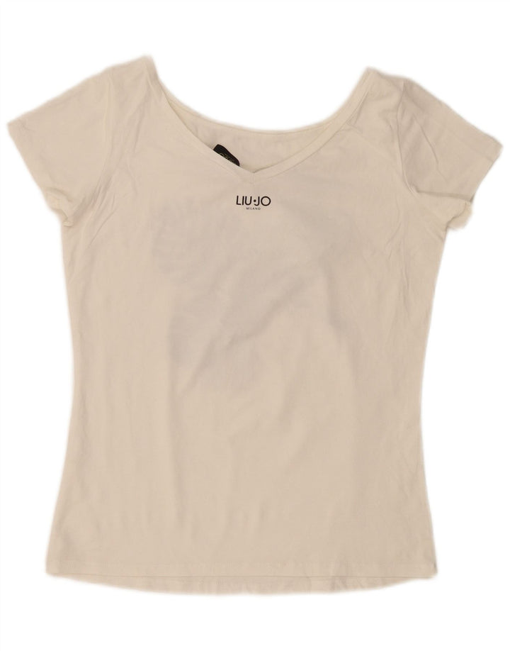 Liu Jo Womens Graphic T-Shirt Top UK 14 Medium White