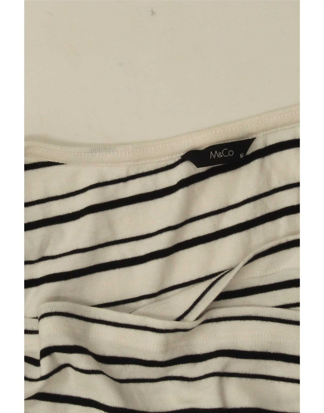 M&Co Womens Vest Top UK 16 Large White Striped