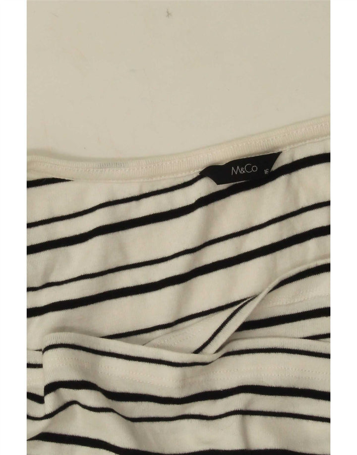 M&Co Womens Vest Top UK 16 Large White Striped
