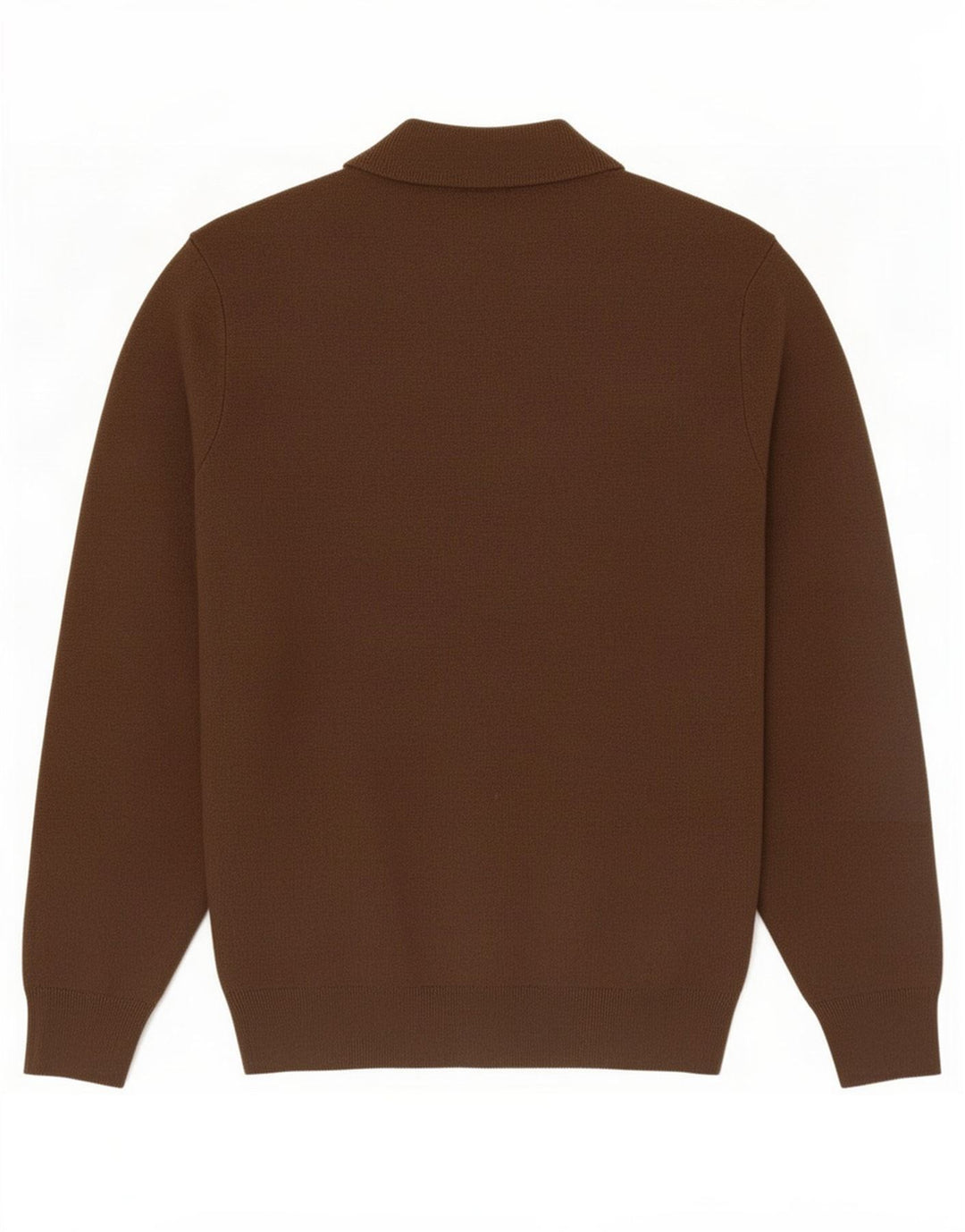 Zara Mens Zip Neck Jumper Sweater Medium Brown Cotton