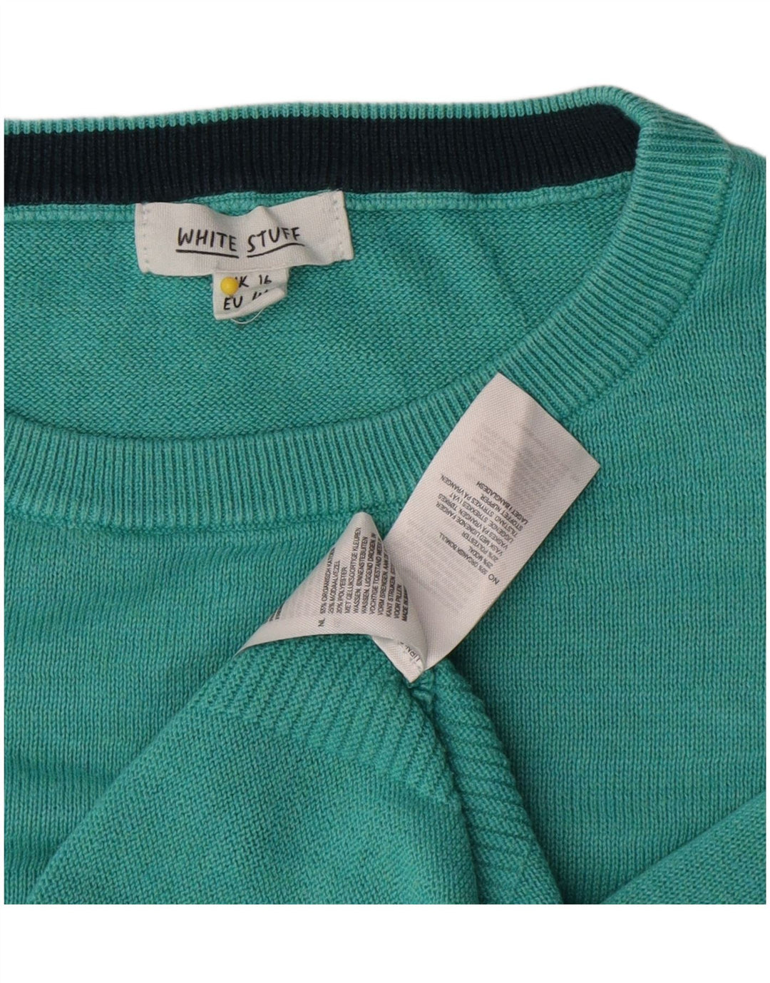 White Stuff Womens Oversized Boat Neck Jumper Sweater UK 16 Large Turquoise