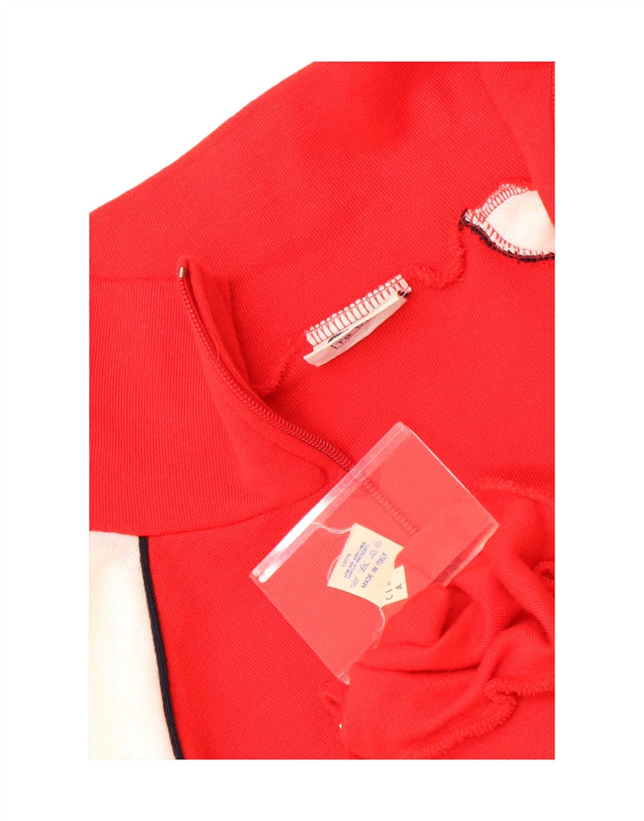 Ennerre Mens Tracksuit Top Jacket IT 52 Large Red Colourblock Acrylic