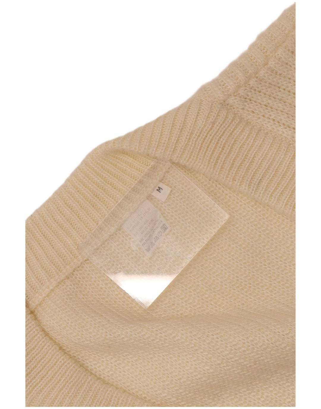 Vintage Mens Cardigan Sweater Medium White Fair Isle